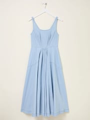 FatFace Maria Blue Denim Midi Dress - Image 7 of 7