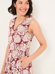 FatFace Ellie Burgundy Red Mono Shells Jersey Maxi Dress - Image 3 of 9