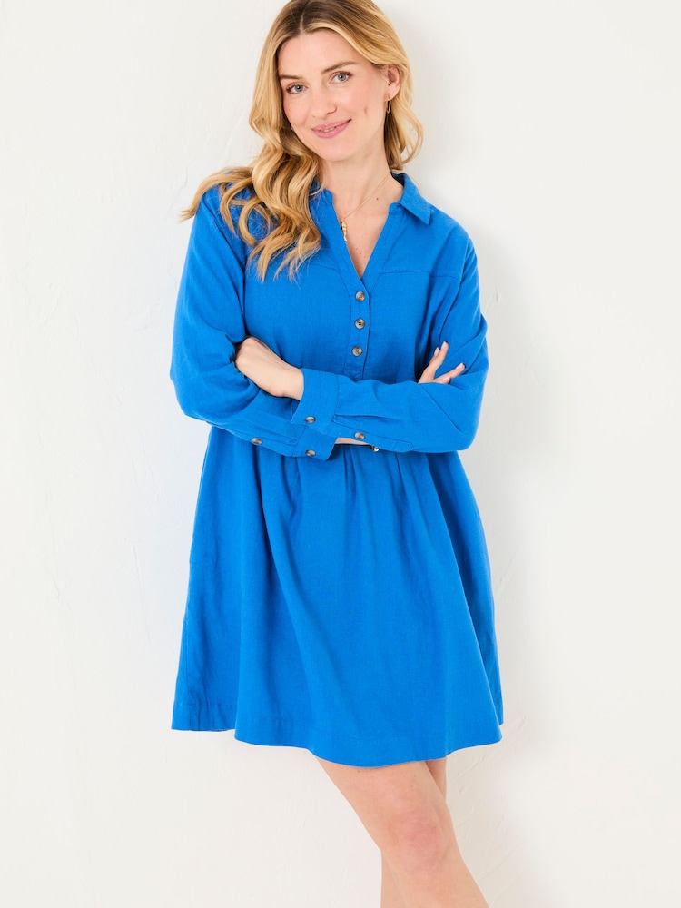 Buy FatFace Lena Mid Blue Linen Dress from Next USA