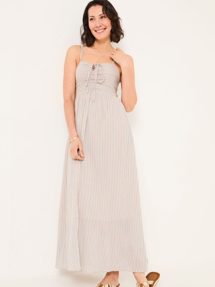 FatFace Meg Multi Stripe 100% Cotton Midi Dress - Image 1 of 7