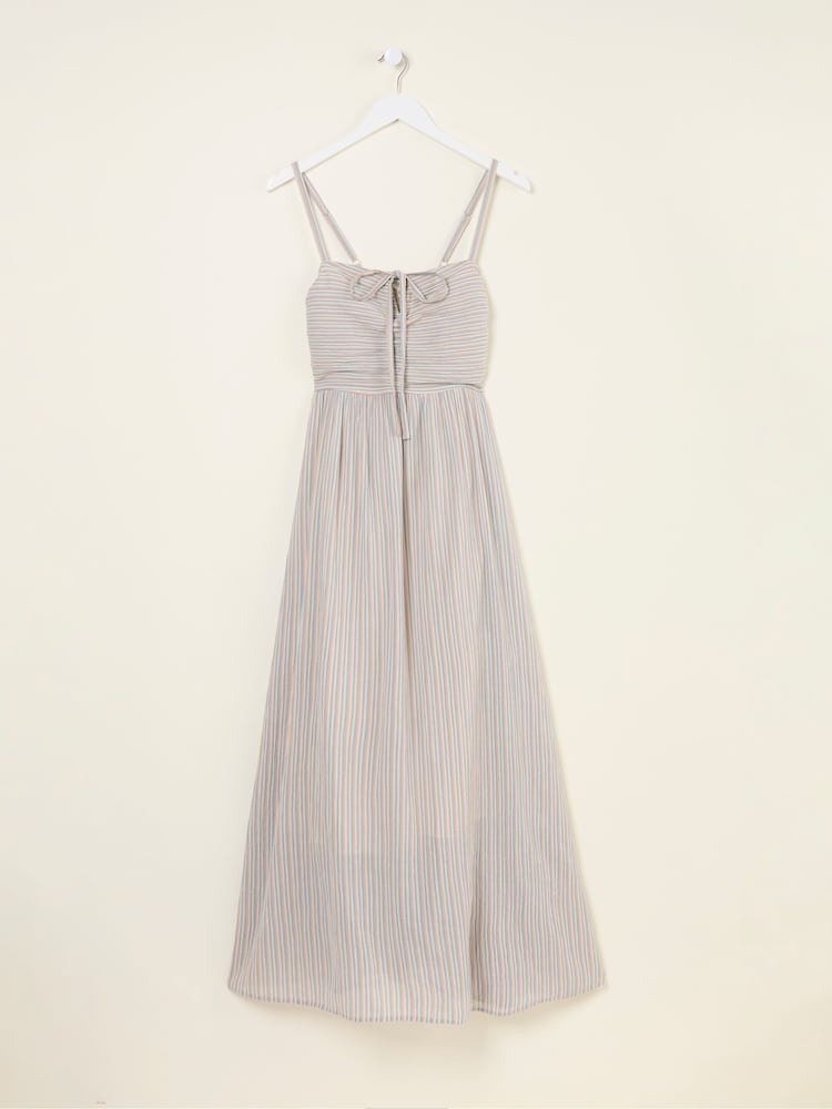 FatFace Meg Multi Stripe 100% Cotton Midi Dress - Image 7 of 7