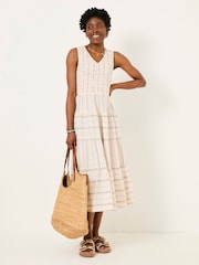 FatFace Ariana Multi Tiered Stripe 100% Cotton Dress - Image 4 of 5