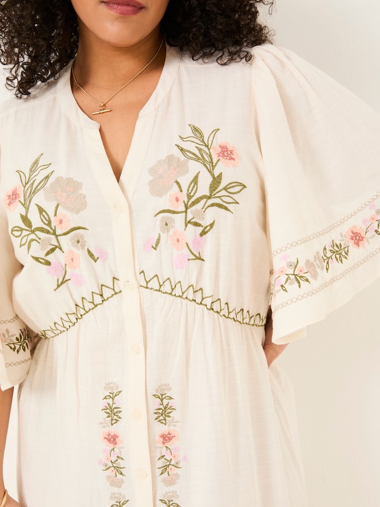 FatFace Paige Ivory Embroidered Midi Dress - Image 11 of 13