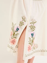FatFace Paige Ivory Embroidered Midi Dress - Image 7 of 12
