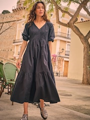 FatFace Kelly Black Maxi Dress - Image 1 of 6