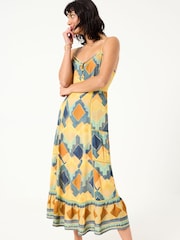 FatFace Mae Multi Abstract Midi Dress - Image 1 of 6