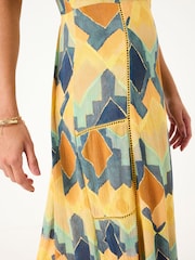 FatFace Mae Multi Abstract Midi Dress - Image 5 of 6