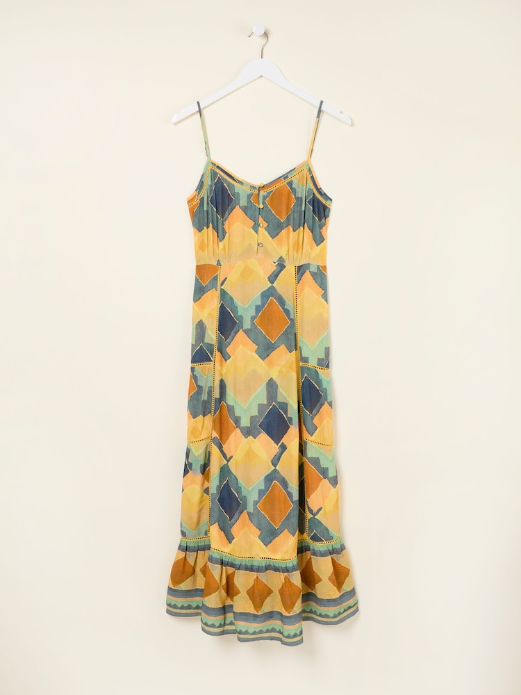 FatFace Mae Multi Abstract Midi Dress - Image 6 of 6