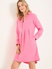 FatFace Lena Mid Pink Linen Dress - Image 3 of 6
