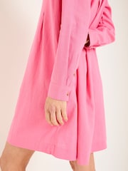 FatFace Lena Mid Pink Linen Dress - Image 5 of 6