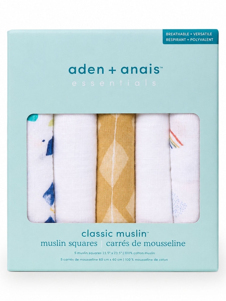 Aden+Anais Essentials Pamučni kvadrati od muslina 5 paket - Slika 2 od 9