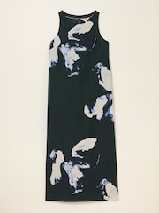 FatFace Iris Navy Floral Placement Midi Dress - Image 1 of 1