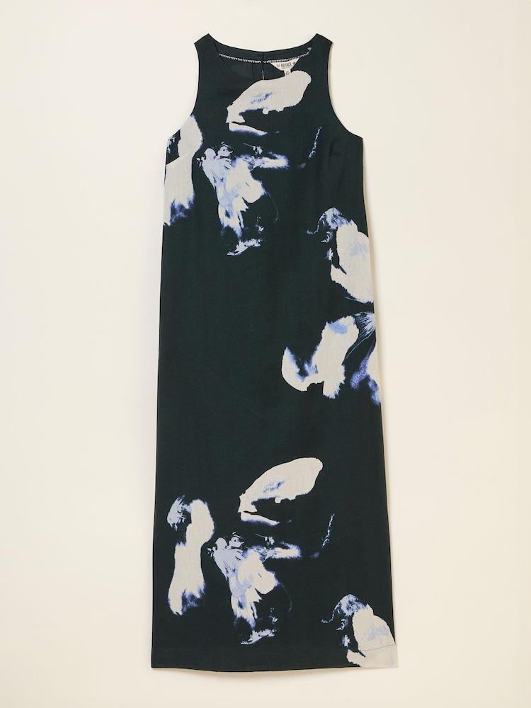 FatFace Iris Navy Floral Placement Midi Dress - Image 1 of 1