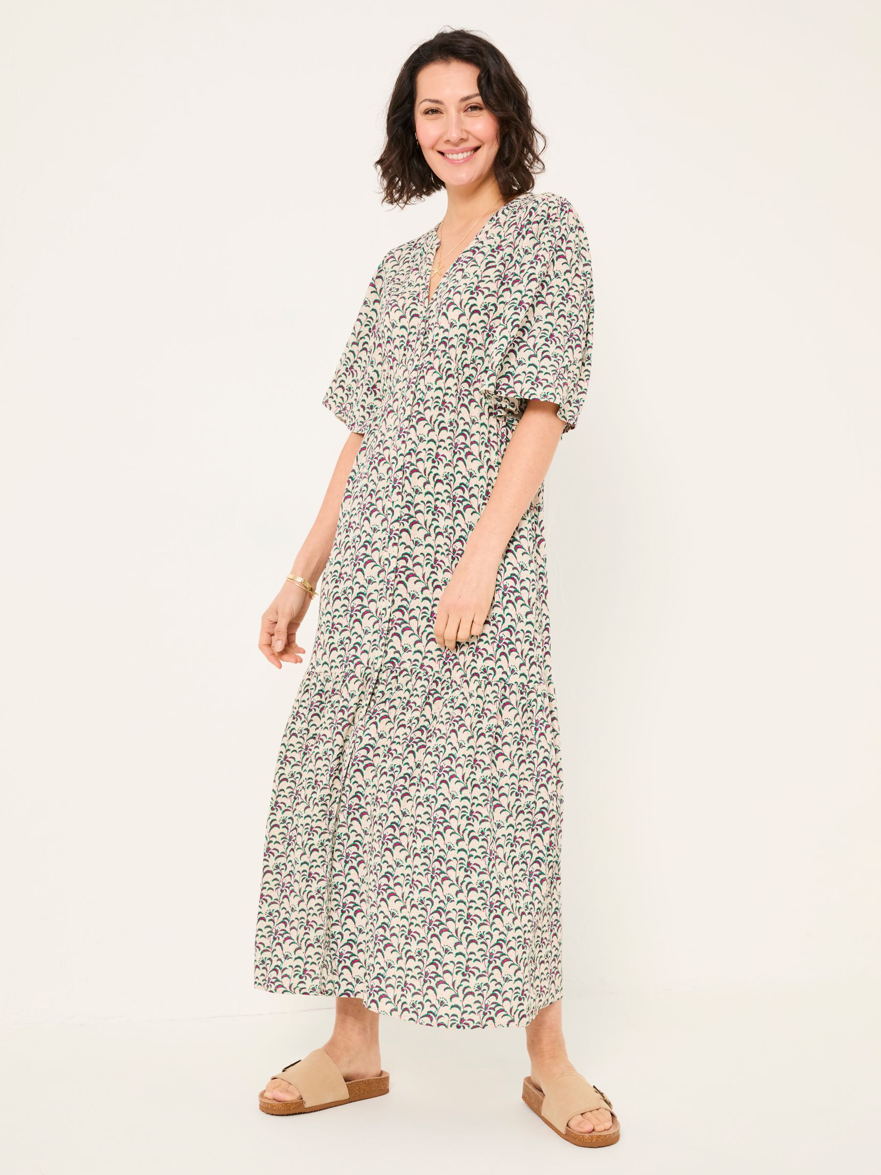 Fat Face Women's Multi Vine Floral Fatface Paige Embroidered Midi Dress