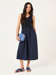 FatFace Navy Sal Midi Dress - Image 3 of 6