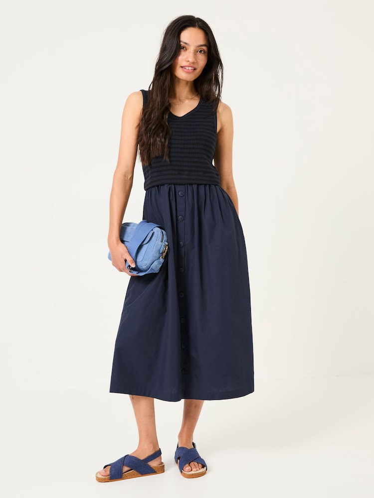 FatFace Navy Sal Midi Dress - Image 3 of 6