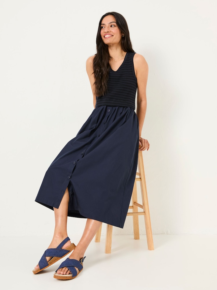 FatFace Navy Sal Midi Dress - Image 4 of 6