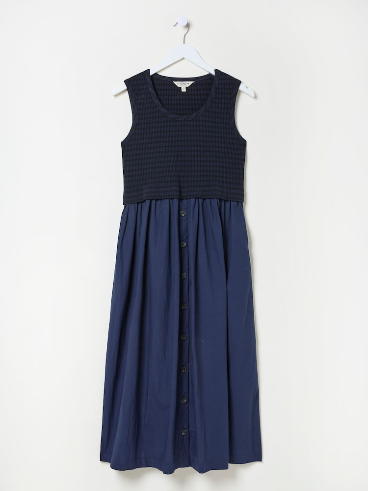 FatFace Navy Sal Midi Dress - Image 6 of 6
