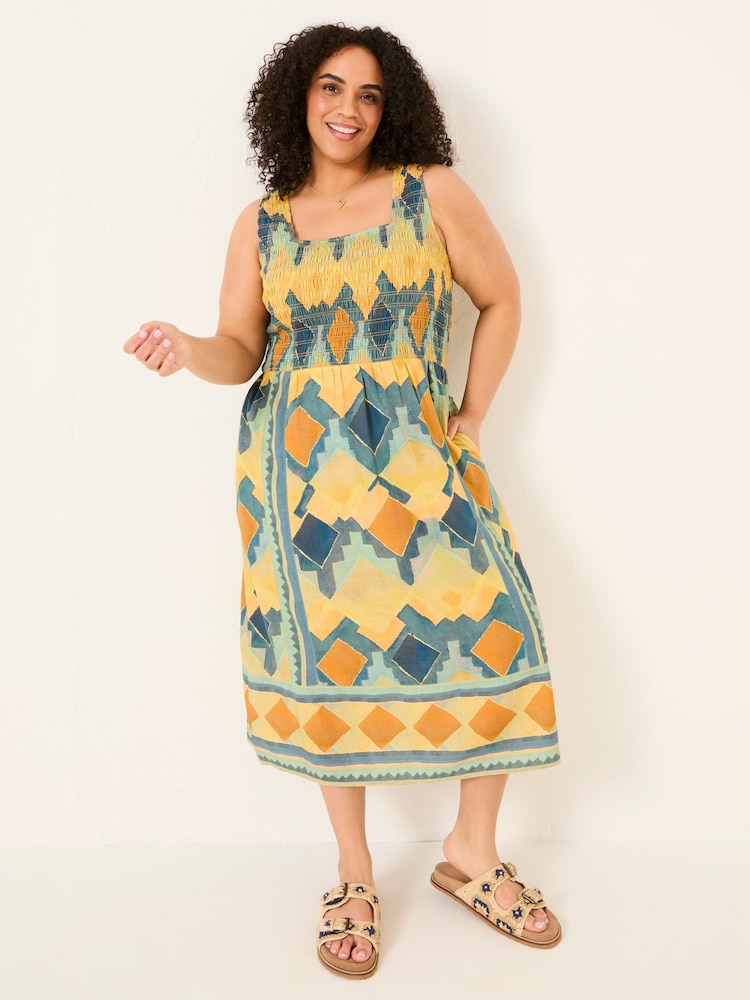 FatFace Aria Multi Abstract Midi Dress - Image 5 of 10