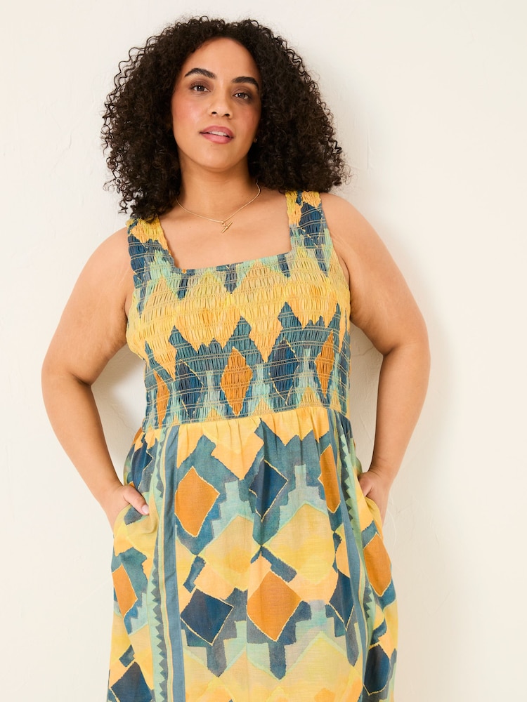 FatFace Aria Multi Abstract Midi Dress - Image 7 of 10