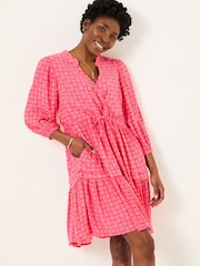 FatFace Nancy Mid Pink Paisley Ditsy Dress - Image 2 of 7