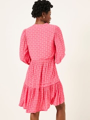 FatFace Nancy Mid Pink Paisley Ditsy Dress - Image 3 of 7