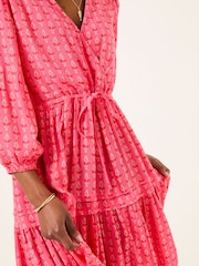 FatFace Nancy Mid Pink Paisley Ditsy Dress - Image 5 of 7