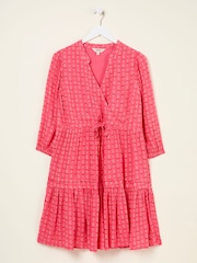 FatFace Nancy Mid Pink Paisley Ditsy Dress - Image 7 of 7
