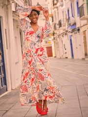 FatFace Noelle Ivory Sea Scene Midi Dress - Image 1 of 6