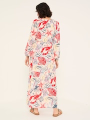 FatFace Noelle Ivory Sea Scene Midi Dress - Image 3 of 6