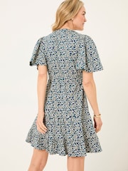 FatFace Grace Teal Blue Shibori Jersey Dress - Image 2 of 5