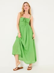 FatFace Meg Bright Green Midi Dress - Image 3 of 7