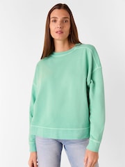 Whistles Green Pocket Detail 100% Cotton Sweatshirt - Image 1 of 5