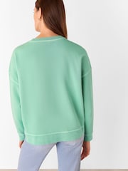 Whistles Green Pocket Detail 100% Cotton Sweatshirt - Image 2 of 5