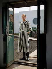 Whistles White Hazy Stripe Shirt Dress - Image 1 of 6