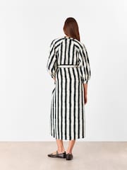 Whistles White Hazy Stripe Shirt Dress - Image 3 of 6