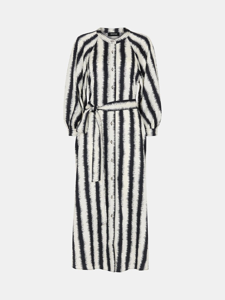 Whistles White Hazy Stripe Shirt Dress - Image 6 of 6