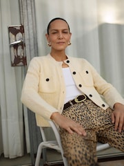 Whistles Cream Wool Mix Textured Cardigan - Image 1 of 6
