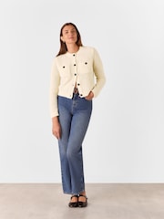 Whistles Cream Wool Mix Textured Cardigan - Image 4 of 6