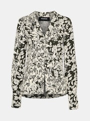 Whistles Green Cut Stems V-Neck Blouse - Image 5 of 5