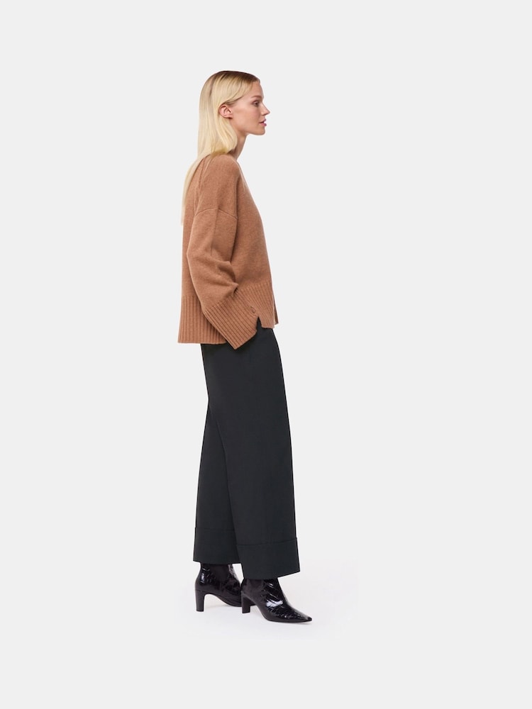Whistles Black Sabrina Turn Up Trousers - Image 1 of 5 Whistles Black Sabrina Turn Up Trousers - Image 1 of 5