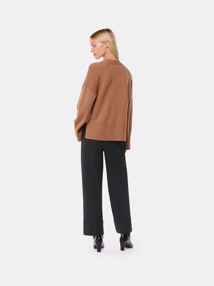 Whistles Black Sabrina Turn Up Trousers - Image 2 of 5 Whistles Black Sabrina Turn Up Trousers - Image 2 of 5