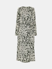 Whistles Green Cut Stems Ruched Side Dress - Image 5 of 5