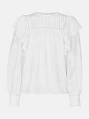 Whistles White Johanna Textured Frill Blouse - Image 5 of 5