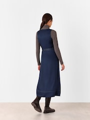 Whistles Blue Karina Sleeveless Midi Dress - Image 5 of 6