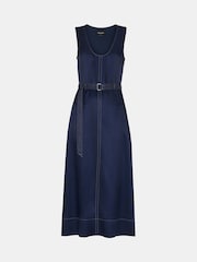 Whistles Blue Karina Sleeveless Midi Dress - Image 6 of 6