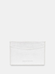 Whistles Silver Shiny Croc Effect Card Holder - Image 1 of 4