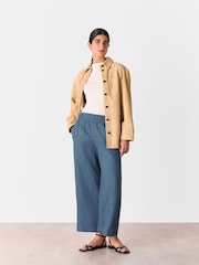 Whistles Blue Linen Pocket Trousers - Image 3 of 5