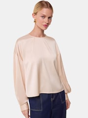 Whistles Nude Demi Satin Blouse - Image 1 of 5