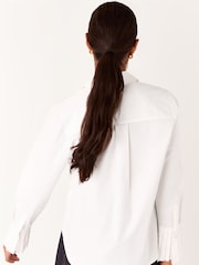Whistles White Marcy Pleated Cuff 100% Cotton Shirt - Image 2 of 5